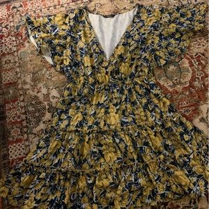 Teal and mustard yellow sundress